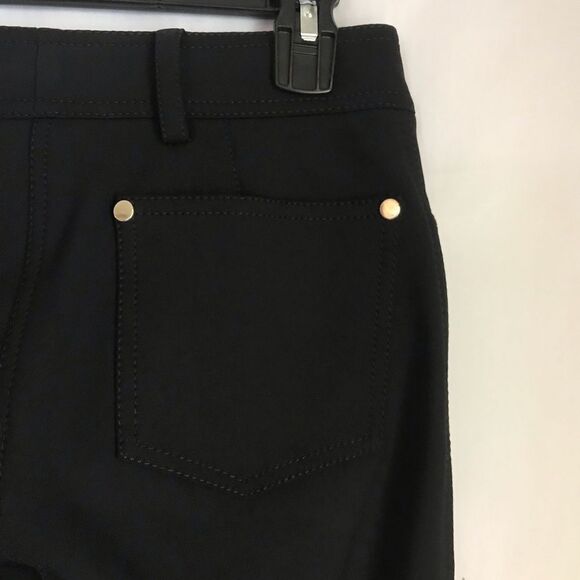 Sonya Chodry Pants Size 4 Black Skinny Biker Zipper Accents Made in Italy - Picture 8 of 16